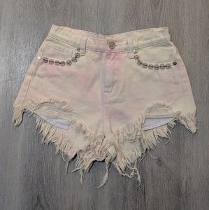 UNIF Studded Cotton Candy Shorts